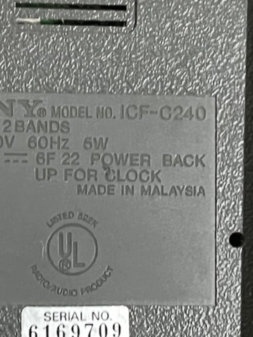 Sony Dream Machine ICF-C240